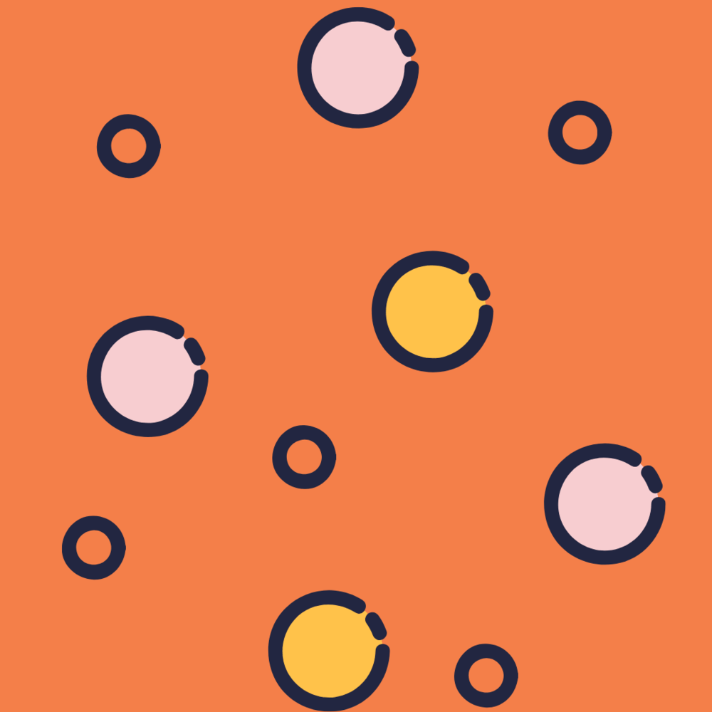 Polka dots on orange background